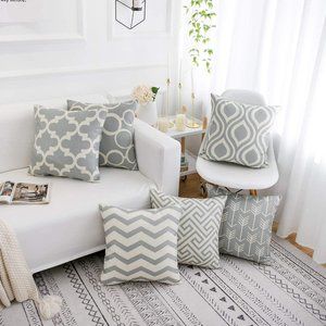 NEW 6 Pack Modern Geometric Throw Pillow Covers